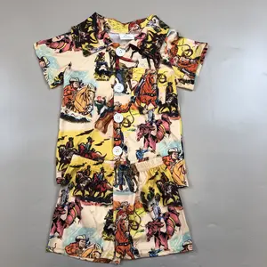 Boy Western Clothes Horse Boy Summer Shorts set Sleep Wear