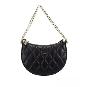 Pre-owned Kate Spade Leather Crossbody Bags Carey Small Black Quilted Zip Top Crossbody Women's Bag