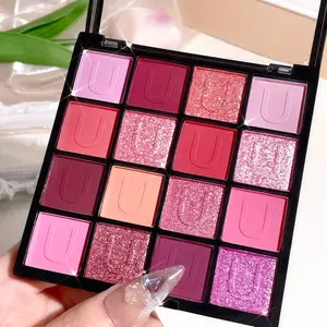 JUJU Dream 16-Shade Eyeshadow Palette - Dazzling Glitter And Sequins in Bright Teal Tones, with Matte And Shimmer Finishes, Easily Blendable Formula Makeup from Day to Night, Innovative Makeup Styles |     Bright Eye |     Shimmering Eyeshadow