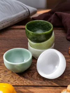 Natural Jade Crystal Bowl, 1 Count Elegant Aesthetic Gemstone Bowl, Decorative Crystal Quartz Degaussing Bowl, Elegant Jewelry Accessories & Parts, Home Decor Gift