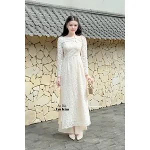 white Lace Ao Dai   B40 | Ao Dai for Women| Lunar New Year | Ao Dai Viet Nam