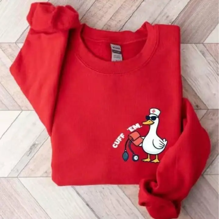 Goose Nurse Sweatshirt, Cuff Em Nurse Practitioner Sweatshirt, ER Nurse Sweatshirt, Nursing Graduation Gift Sweater, Cute Nurse Sweatshirt