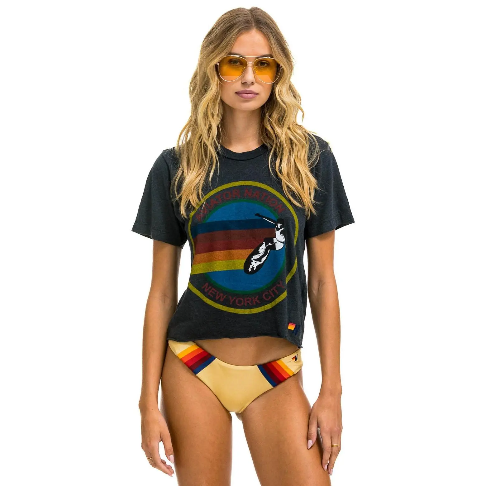 SIGNATURE NEW YORK CITY BOYFRIEND TEE - CHARCOAL