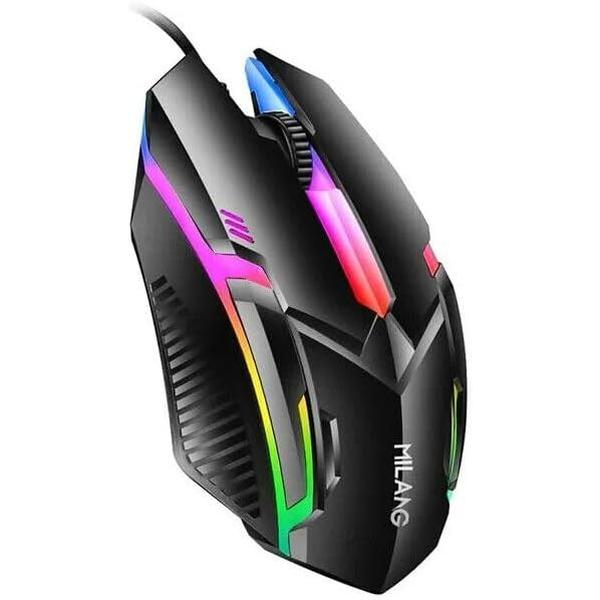 Wired Ergonomic E-Sports Gaming Mouse - USB Plug-and-Play, Rainbow Lights, Anti-Slip Grip Roller, Gaming PC Accessories, Gamer Stuff, PC Accessories for Laptop & Indoor Gaming Recreation