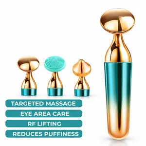 TAIRA 3-in-1 Beauty Facial Massager with Cleaning Brush Anti-Aging & Lifting Device for Women Ergonomic Design Portable Size Compact Lightweight No Plug