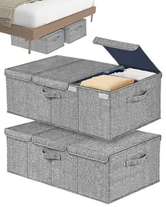 10" High Underbed Storage Container, Gray, 2 Pack