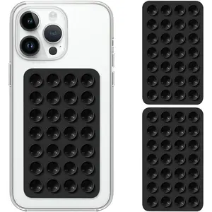 2 Pack  Double-Sided Suction Phone Case Detachable Mount for  and Android Cellphones,  Adhesion Holder Hands Free for Selfies and Videos - Black