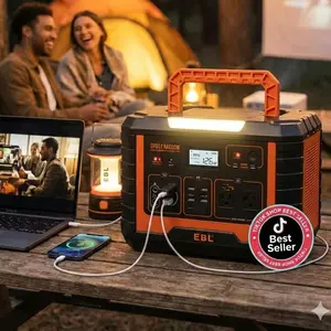 EBL 500W Portable Power Station 519Wh - High Capacity Low Cost Solar Generator for Outdoor Camping and Home Backup - Great Deal 2026