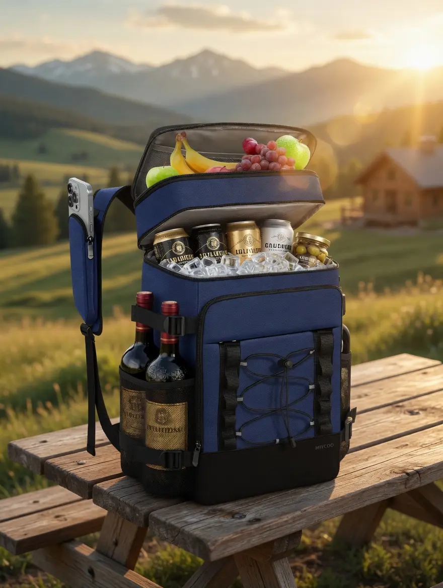 Solid Cooler Backpack - Insulated & Waterproof with 40-Can Capacity, Dual Compartments for Outdoor Adventures, Hiking, and Camping, Beverage Cooler, Cooling Bag, Leak Resistant Coolbox, Picnic Pack, 40-Can Cap., Carrying Bag Cooler, Cold Insulated Bag