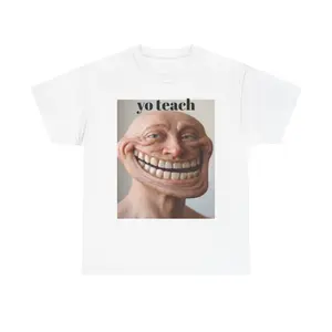 Men's Yo Teach Troll Face Meme Graphic Tee - Casual, Classic Menswear with Cotton Fabric, Funny T-Shirt