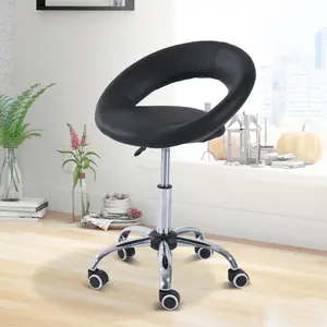 360° Swivel Stool with Smooth Dual Wheels, Easy to Move on All Floors, Multi-use Chair for Salon Tattoo Parlor Clinic and Office