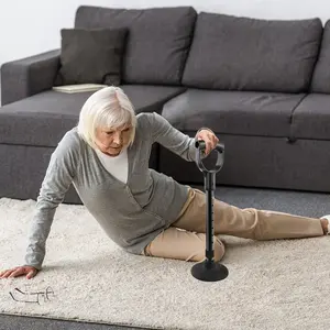 Adjustable Metal Standing Aid Support Pole - Hand Lift Assistance Tool, Features 7 Height Levels, Non-Slip Rubber Base, Stable Handle for Stability, Mobility Aid Device for Helping Stand from the Floor, Suitable for Indoor and Outdoor Use, Garden Support