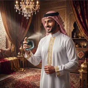 OUD AL LAYL Midnight Arabian Oud Eau De Parfum, Long Lasting Woody Amber Smoke Fragrance, Luxury Blue Wood Grain Bottle Dubai Royal Exotic Oriental Perfume For Men Women, 100ml Valentine Holiday Gift Perfume