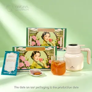 BOGO Period Tea Rose Red Date Brown Sugar And Ginger Tea 2Cartons (1Carton 119g 17g×7packs)×2 Caffeine Free With Kettle Thermos WIth Red Date,Brown Sugar, Goji Berry,Rose, Bamboo And Ginger