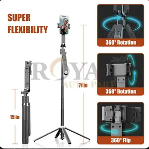 ROYAL AUDIO PART 71'' Smart Tracking Selfie Stick & Tripod Stand with 360° Rotation 2LED Fill Light for Selfies & Group Photos