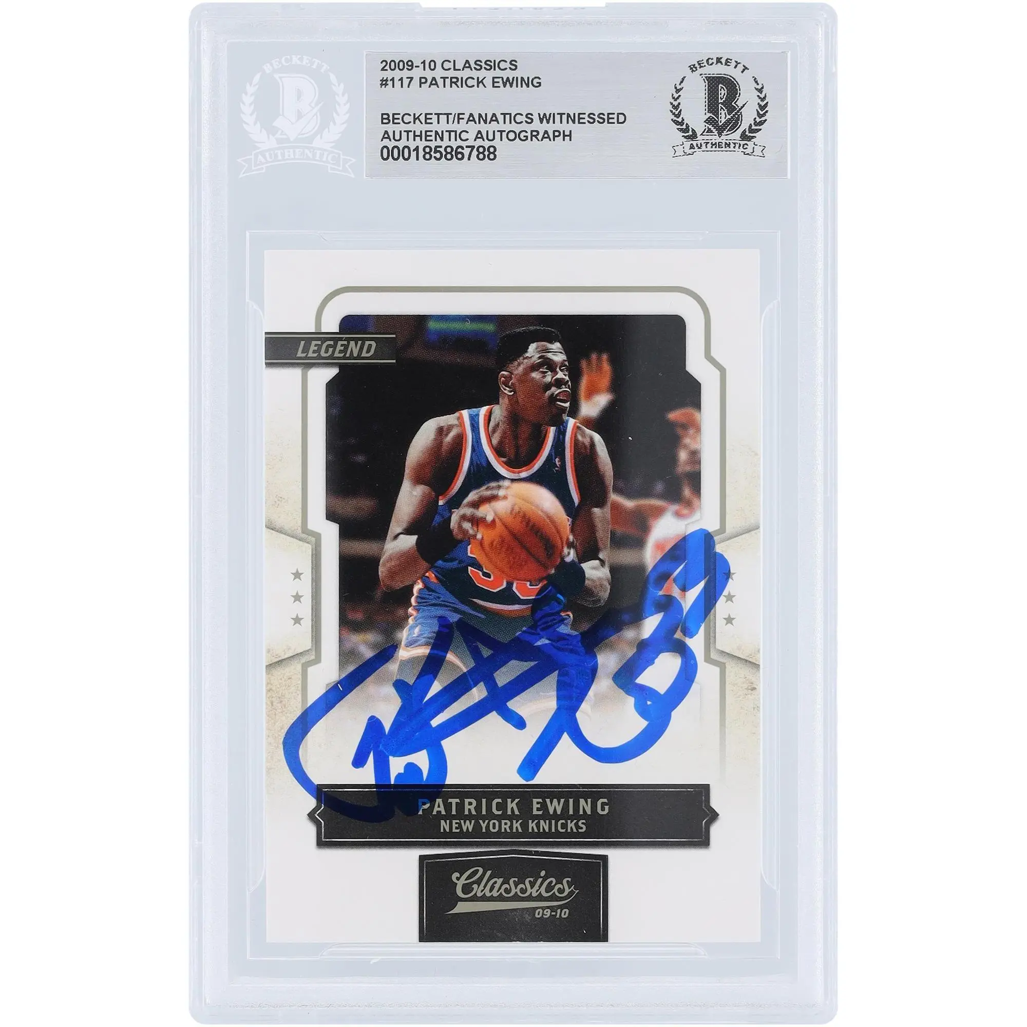 Patrick Ewing New York Knicks Autographed 2009-10 Panini Classic #117 #/999 Beckett Fanatics Witnessed Authenticated Card - Fanatics Authentic Certified