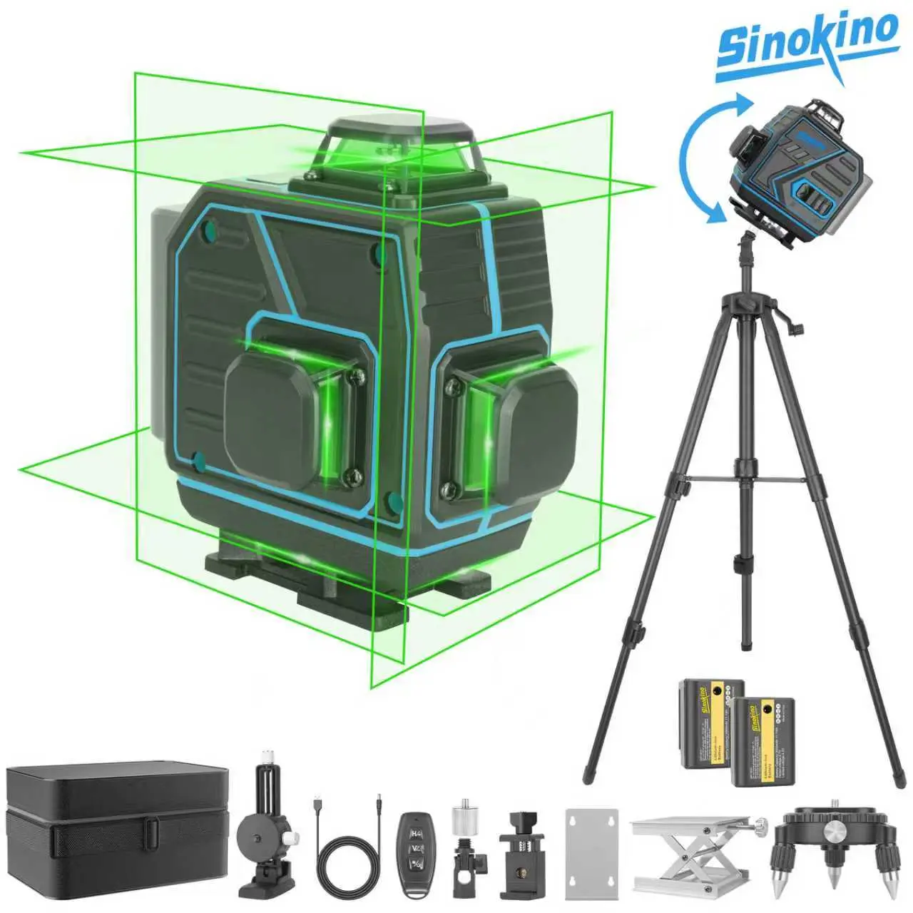 Laser Level with Tripod Full Set, Includes Batteries, Precision Measurement Tool for Construction & DIY Projects, Durable Design