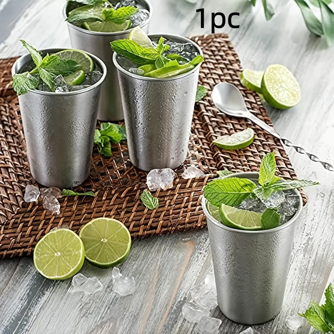 3pcs Stainless Steel Cups, Beverage Cups, Unbreakable Stackable Pint Glasses, 304 Stainless Steel, Hand Wash, Ideal for Cocktails & Beer, Travel Drinkware