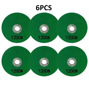 6pcs 1200 Grit Green Grinding Wheels for Angle Grinders - Ideal for Polishing, Rust Removal and Knife Sharpening