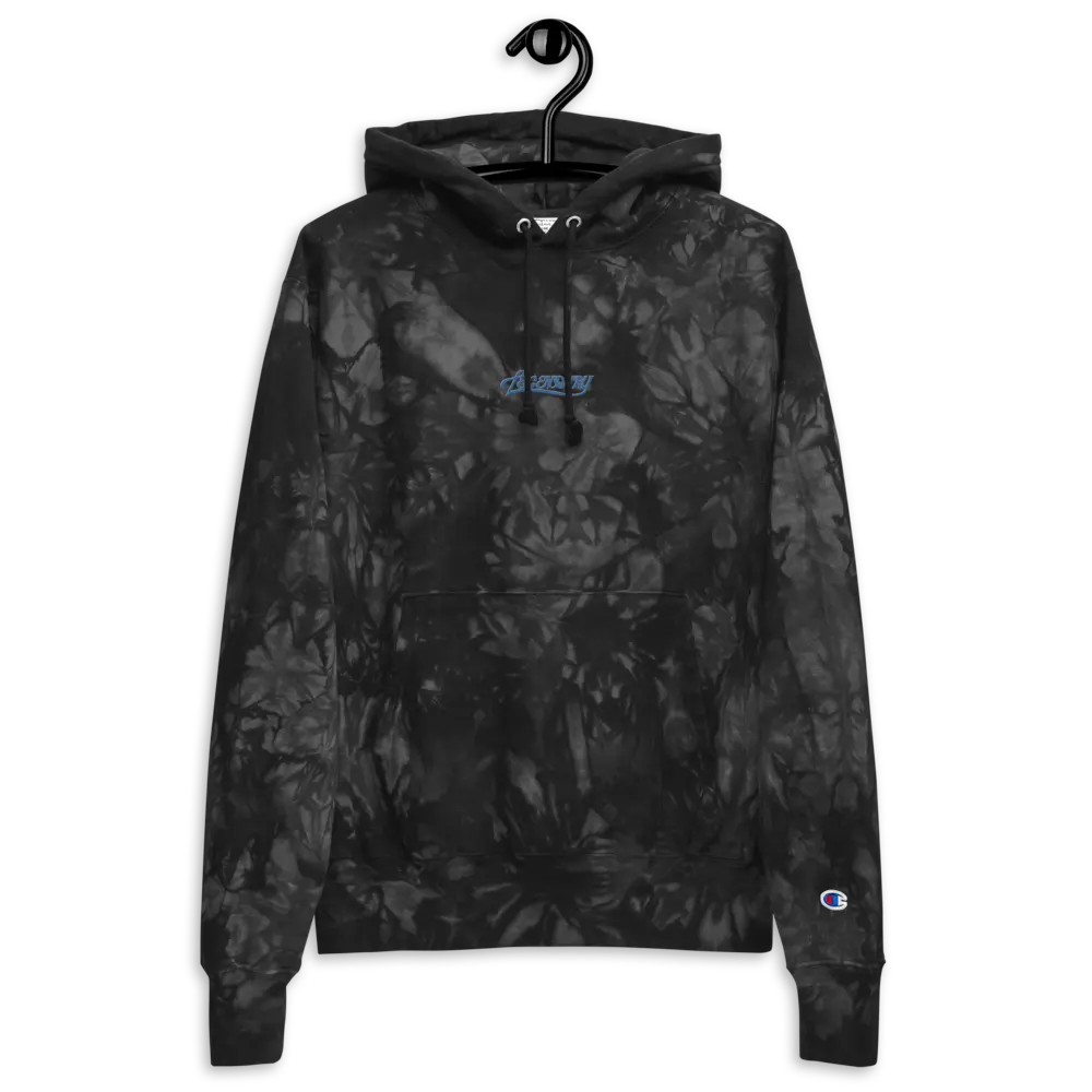Legendary Champion Tie-Dye Hoodie - Black, 82% Cotton & 18% Poly Fleece, Unique Pattern, Hooded, Front Pouch Pocket, Embroidered "C" Logo, Men's - Sweatshirts, Tops, Pullover, Knife