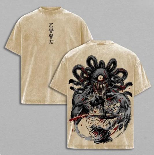 Yuta Okkotsu Tee Washed – Jujutsu Kaisen Execution × Culling Game Prelude Movie Edition Vintage Oversized Heavy Cotton Double Printed Anime Manga T-Shirt, Retro Unisex Streetwear Graphic Top, Next Strongest Sorcerer Editio Jujutsu Kaisen anime merchandise