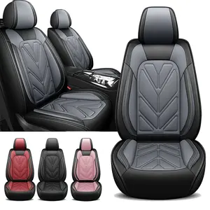 5-Seats Car Seat Covers Full Set Universal Seat Covers For Cars, Waterproof Leather Auto Seat Protectors ,Car Interiors Fit For Nissan /Honda /Kia /Sorento /Toyota /4Runner / Tacoma /Camry /Hyundai /Mazda