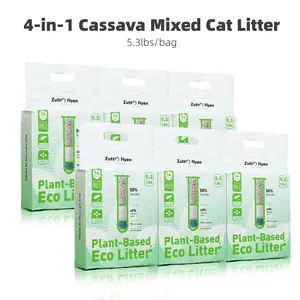 ZuttoNyan 4-in-1 Cassava mixed Cat Litter,Plant-Based,Tapioca mixed litter31.8 lbs – Rapid Clumping, Dust-Free,Non-sticking,Instant Odor Control,Flushable, Summervibes petlovers