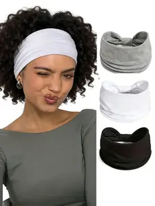 3pcs High-End Wide-Brim Headbands Set, Yoga Gym Fashion Sports Towel Hair Accessories, Casual All Seasons Elastic Headbands