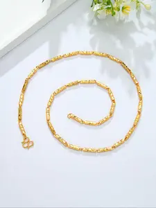 1pc Classic Vintage Golden Plated Courtly Style Link Chain Necklace - Unisex Jewelry for Women & Men, Durable Everyday & Special Occasion Wear, Perfect Gift for Weddings, Mother’s Day, Valentine’s Day, Wedding Accessory, Regal Aesthetic, Quality Craft