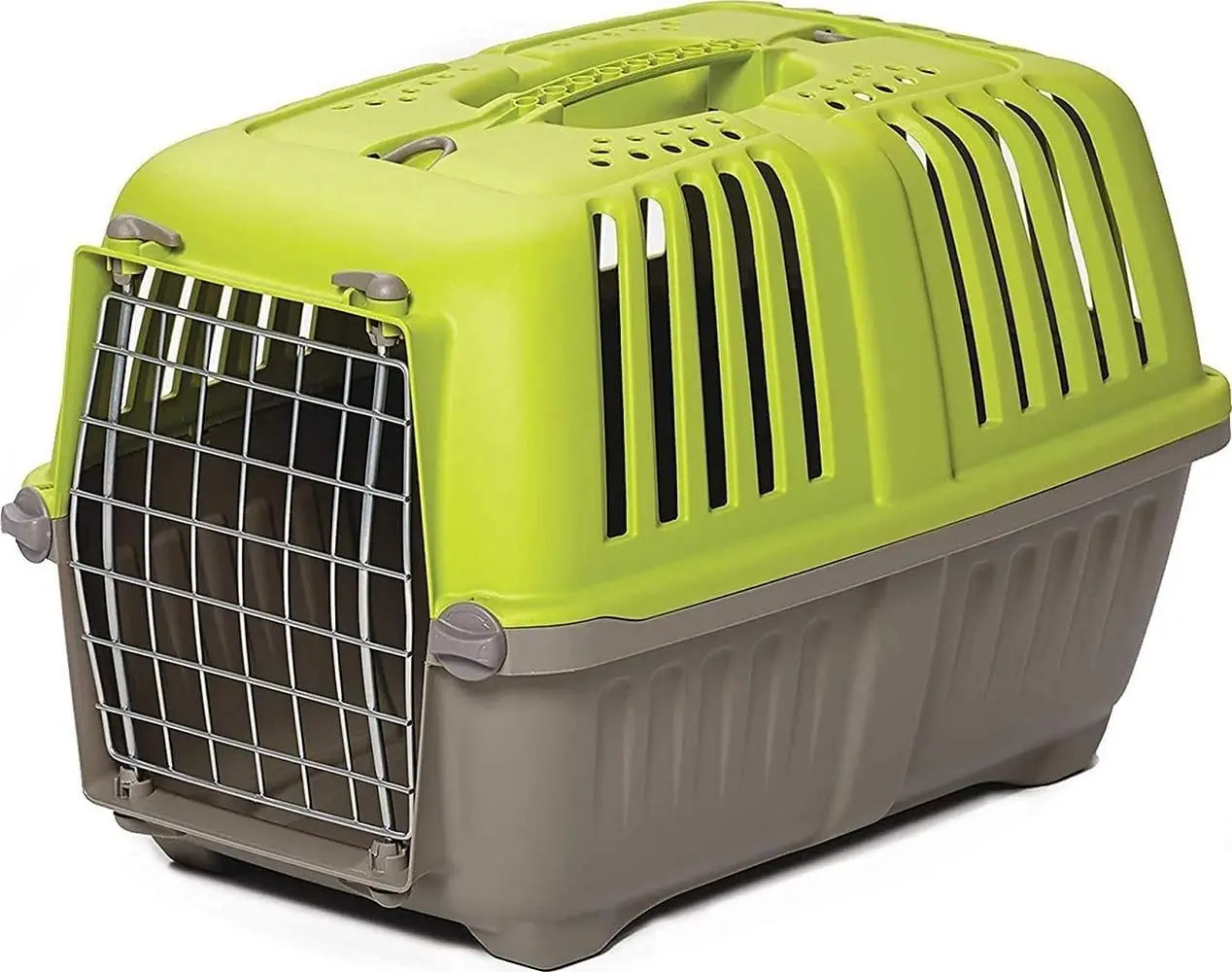 Homes for Pets Spree Hard-Sided Plastic Pet Travel Carrier - 24in Polypropylene Crate for Small Breeds Dogs & Cats, Ventilated, Easy Assembly, Handle, Tabs, Blue, 24 Inch