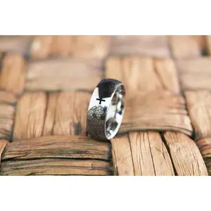 Fingerprint Ring | Mens Wedding Band, Couple Wedding Ring, Memorial Ring