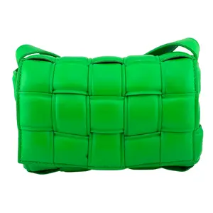 Pre-owned Bottega Veneta Leather Shoulder Bags Green Padded Cassette Small