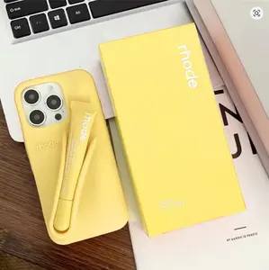 Rhode Silicone iPhone Case with Lip Gloss Holder – Protective Slim Fit Cover for iPhone 11–17