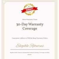 30-Day Warranty Coverage