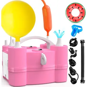 Balloon Pump Electric Air Pump for All Balloons& Inflatables, Triple Inflating Ports for Latex 260q Foil Mylar Balloon, Quick-Fill Inflator Deflator for Pool Air Beds