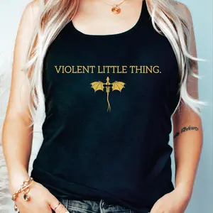 Violent Little Thing Tank Top, Basgiath Dragon Rider Crop Tank, Gifts For Readers, Fantasy Book Dragon, Fourth Wing Bookish Shirt
