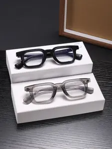 Men's Classic Rectangular Acrylic Anti-Fatigue Anti-Glare Flat Glasses, Lightweight Frame, No Pressure, Suitable for Work Commute