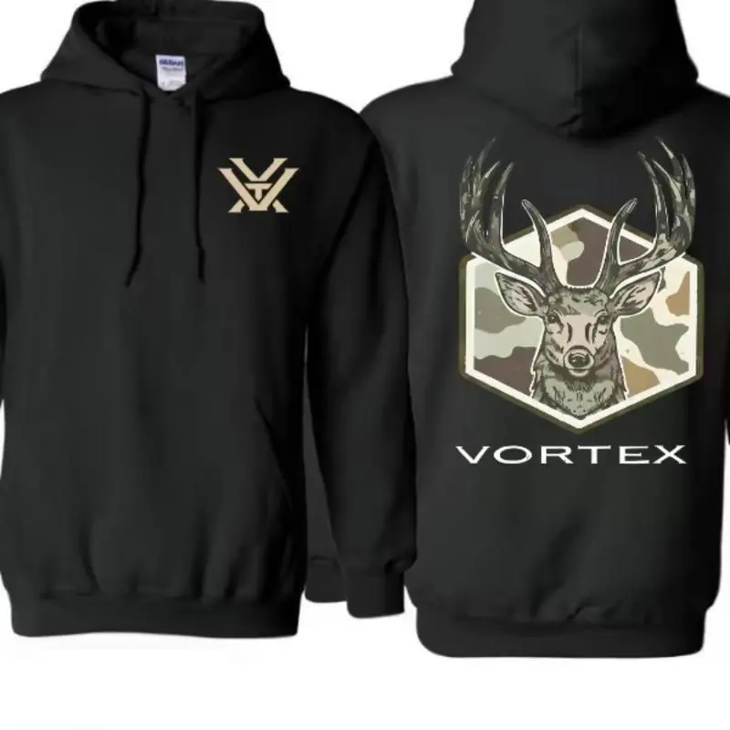 Vortex Deer Pattern Hoodie Camouflage Deer Head Hunting Sweatshirt for Men & Women Outdoor Wildlife Pullover Comfortable & Stylish Everyday Wear