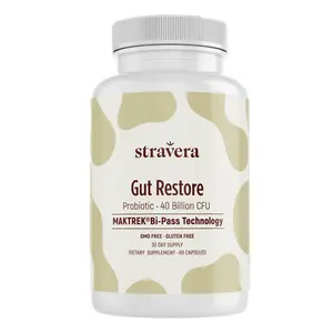 Gut Restore - Probiotic 40 Billion CFU & MAKTREK (Bi-Pass Technology) Dietary Supplement for Digestive Wellness by Stravera