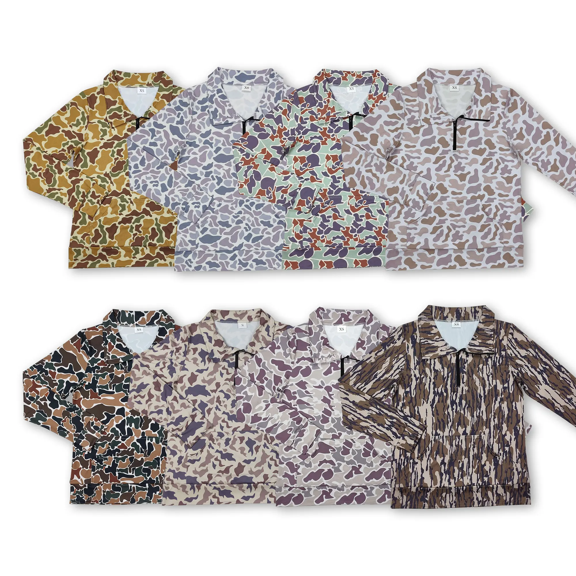C Adult Clothes Women Camo Pullover Hunting Women Girl Winter Zip Shirt