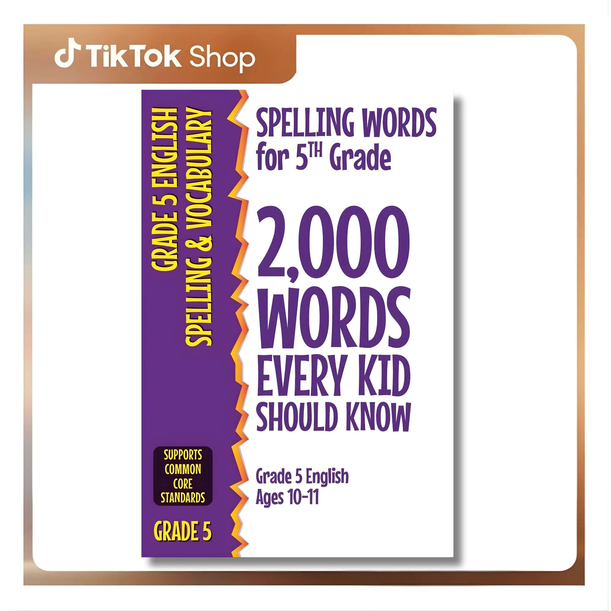 Spelling Words for 5th Grade: 2,000 Words Every Kid Should Know (Grade 5 English Ages 10-11) (2,000 Spelling Words (US Editions)) --  STP Books - Paperback