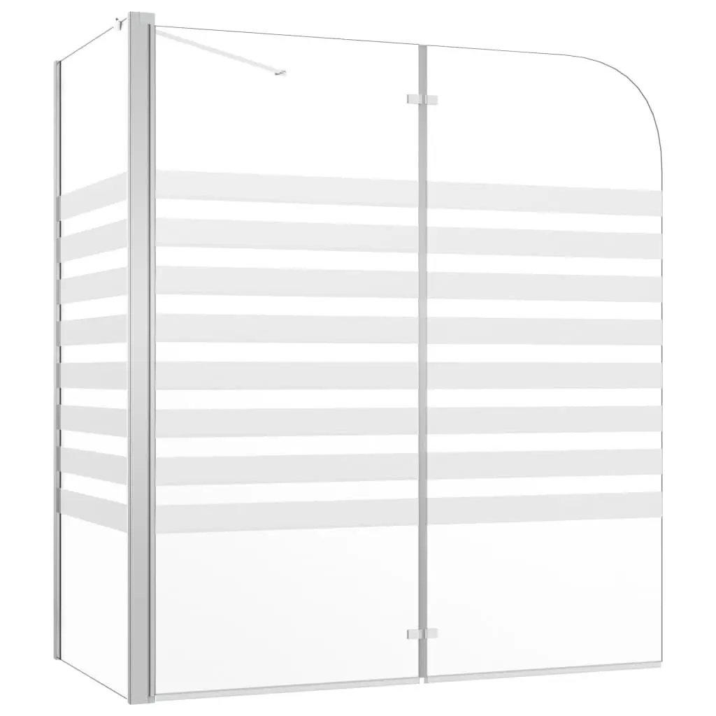 vidaXL Bathtub Shower Door, Folding Bathtub Door with Towel Bar, Tub Enclosure, Bathroom Panels for Bath Tub, Tempered Glass and Aluminum 146226