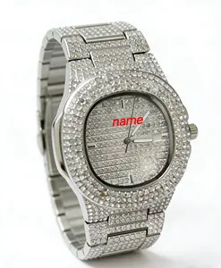 P--A fashionable watch made of natural gemstones and alloys, with adjustable features.