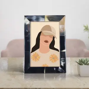 Handicraft Home Handmade Essence Picture Frame Horn Inlay Black -4 Sizes