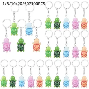 Colorful Mini Turtle Keychains Set, 1-100pcs, Perfect Party Favors, Resin Turtle Figurines, Handbag Pendants & Charms, Keychain for bags