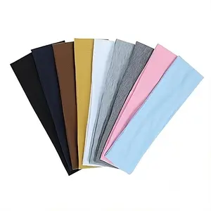 9 Pcs Non-Slip Headbands for Women – Soft Elastic Cotton Hair Bands, Stretchy Sweat Bands for Sports, Makeup, Gym, Running, Yoga (nine Colors - A) hair scarf headband
