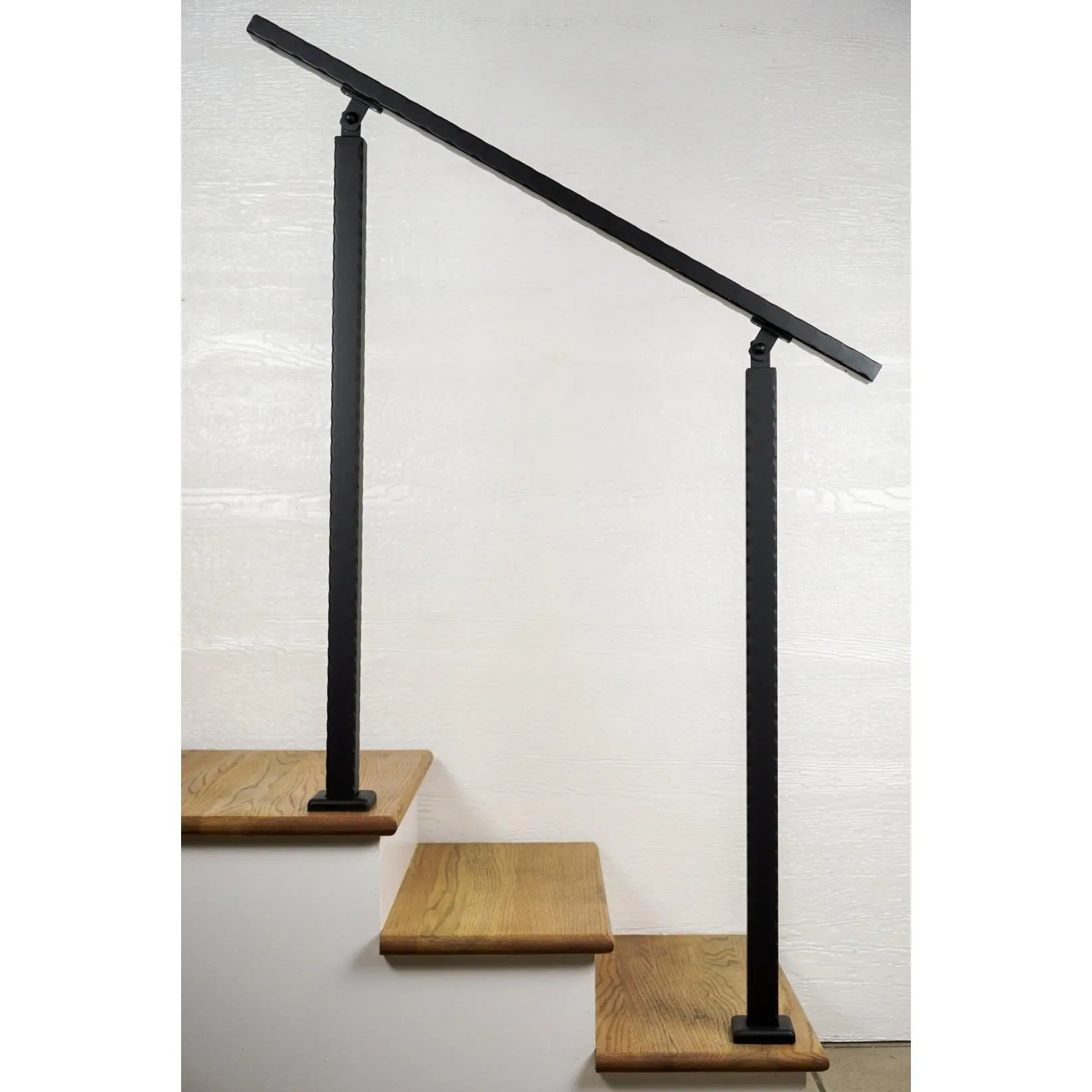 2"x1" Hammered, Double-post Metal Handrail