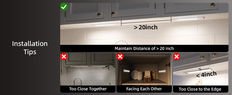 EZVALO 62 LED Under Cabinet Lights with Charging Station, Rechargeable Motion Sensor Light Indoor, 3 Color Temps, Remote Control, Timer, Dimmable Wireless Closet Lighting for Kitchen, Wardrobe, Pantry Valentines Day Gifts