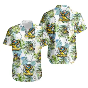 Let's Go Bananas Baseball Hawaii Shirt, Funny Banana Playing Baseball Hawaiians, Gift for vacation