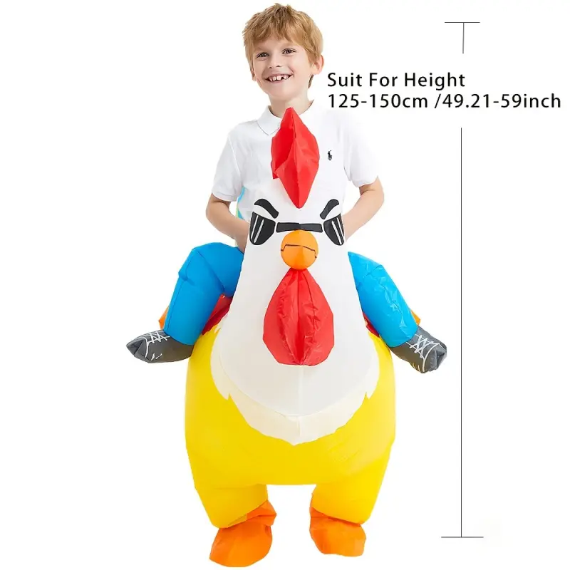 Teenager Halloween Costume, Colorful Rooster Design, Unisex Inflatable Costume for Adults, Festival Party, Birthday Gathering, Performance Show, Photo Props - Shipped Without Batteries